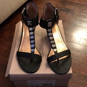 BCBG black sandal